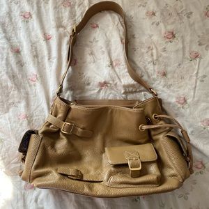 Camel colored shoulder bag